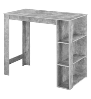 Banco bar 120x60x106 cm con 3 ripiani effetto cemento