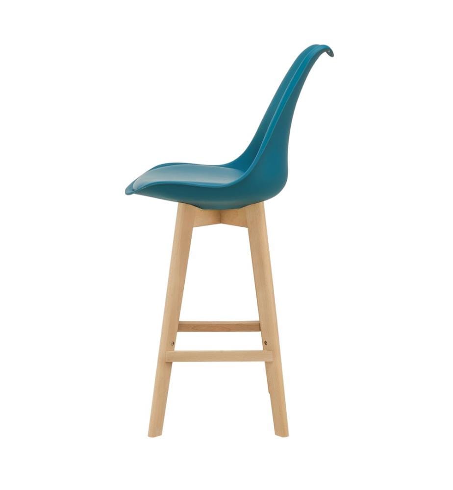Set of 4 bar stools Bar stool with backrest Lublin Turquoise