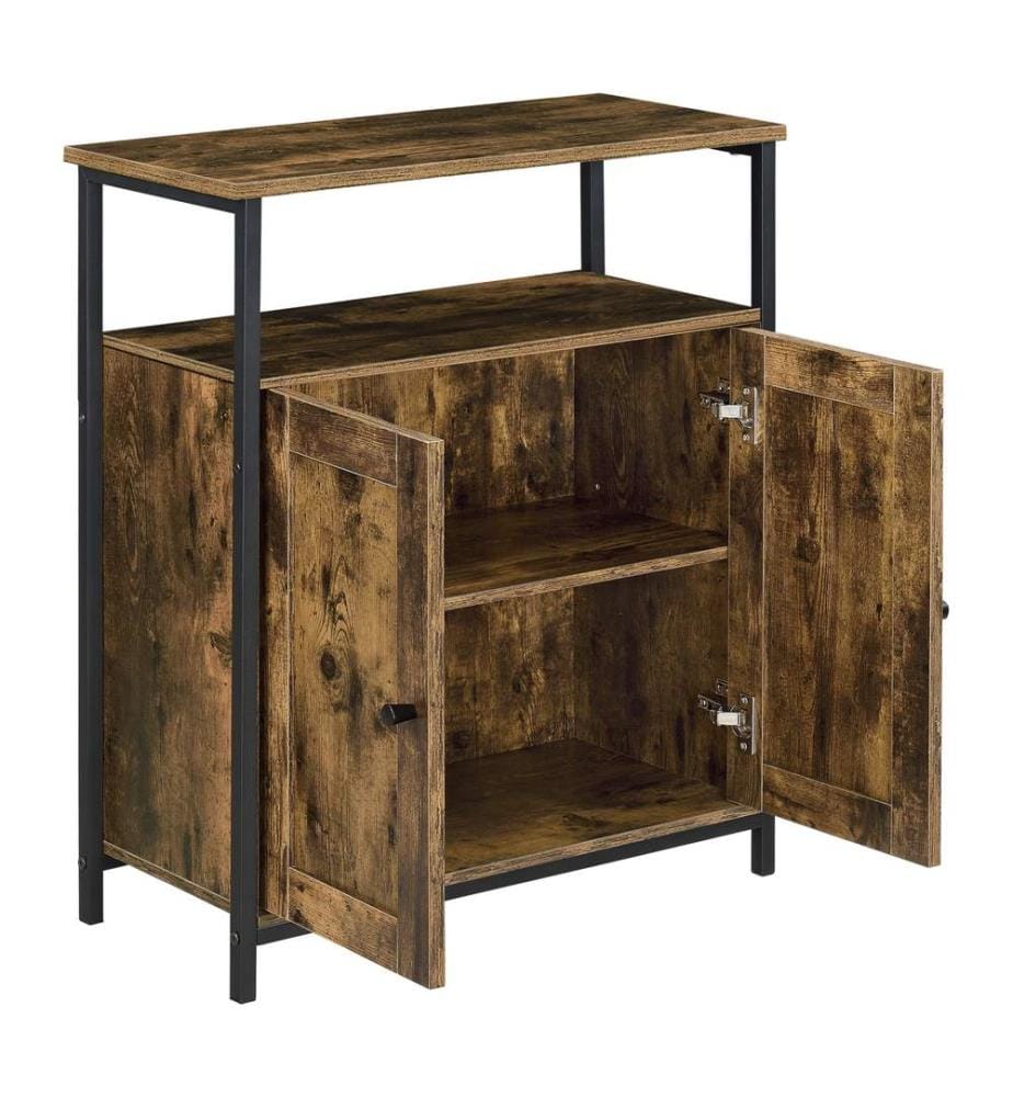 Table d'appoint Ko mmode 79x60x30 cm avec compartiments de rangement Teinte bois foncé