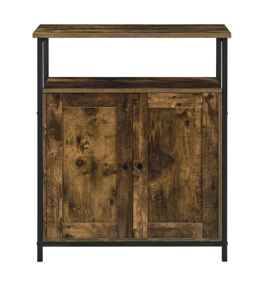 Table d'appoint Ko mmode 79x60x30 cm avec compartiments de rangement Teinte bois foncé