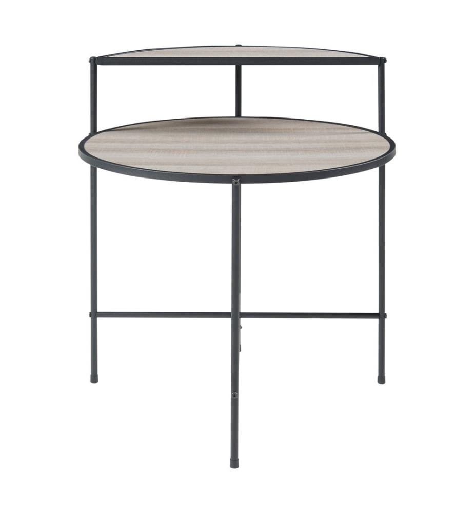 Table d'appoint aspect chêne noir
