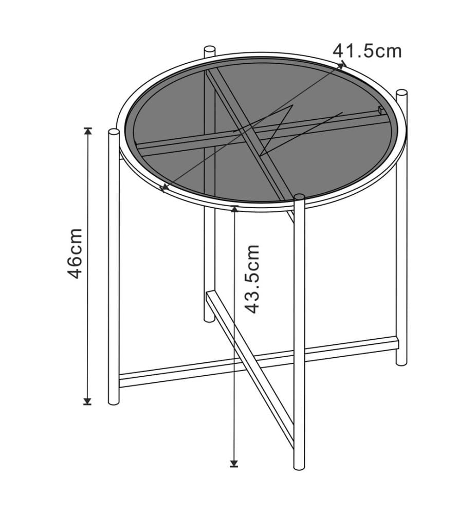 Table d'appoint avec plateau en verre noir