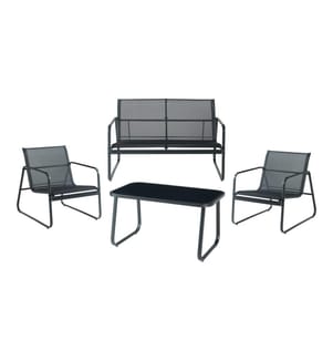 Ensemble de meubles de jardin Agira 4 pcs. noir