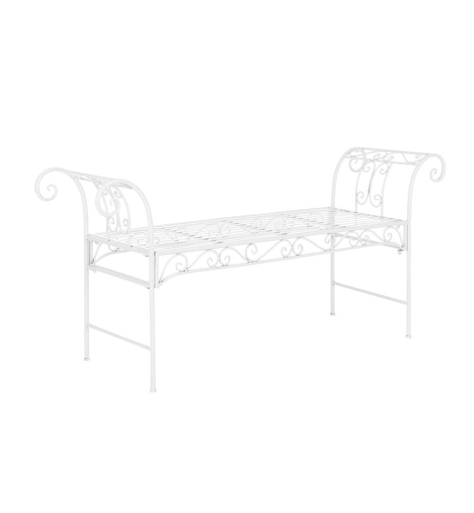 Banc de jardin Cossila 70x147x46 cm Blanc
