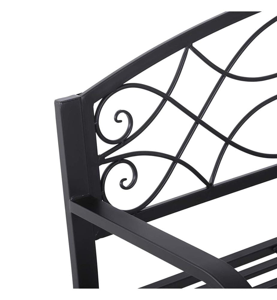 Banc de jardin en métal 2 places style campagnard