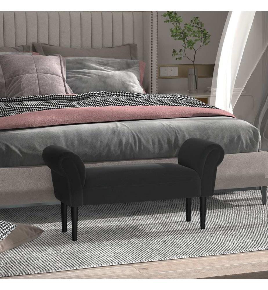 Banc Orient Banc rembourré L102 x l31 x H51 cm Noir