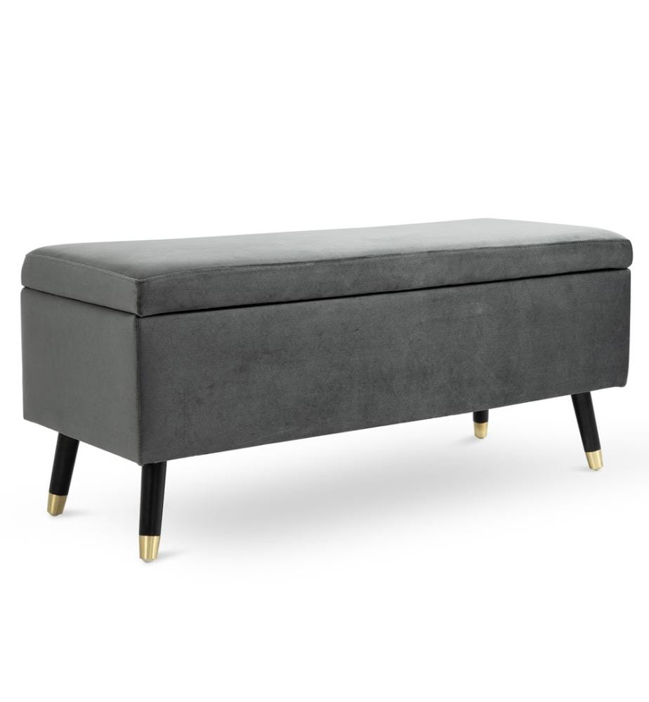 Banquette Banc coffre avec espace de rangement 110L x 43P x 45H cm Gris foncé