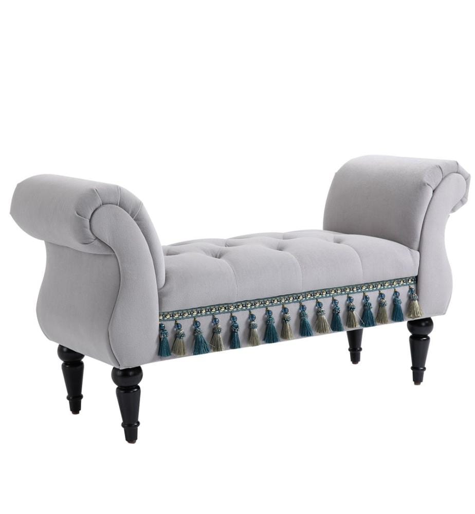 Banc Orient Banc rembourré L117 x l40 x H58 cm Gris