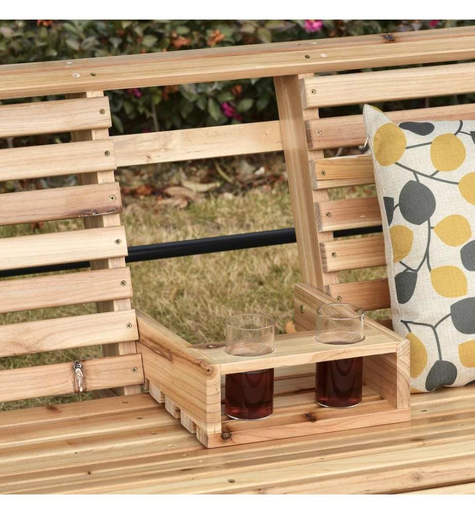 Banc suspendu Balançoire de jardin Banc à bascule 150 cm 3 places en bois