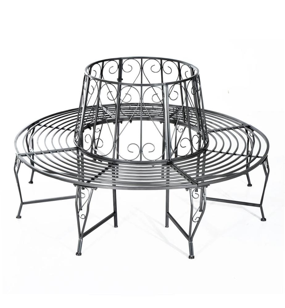 Banc d'arbre Banc de jardin rond en métal 360° - F160 cm