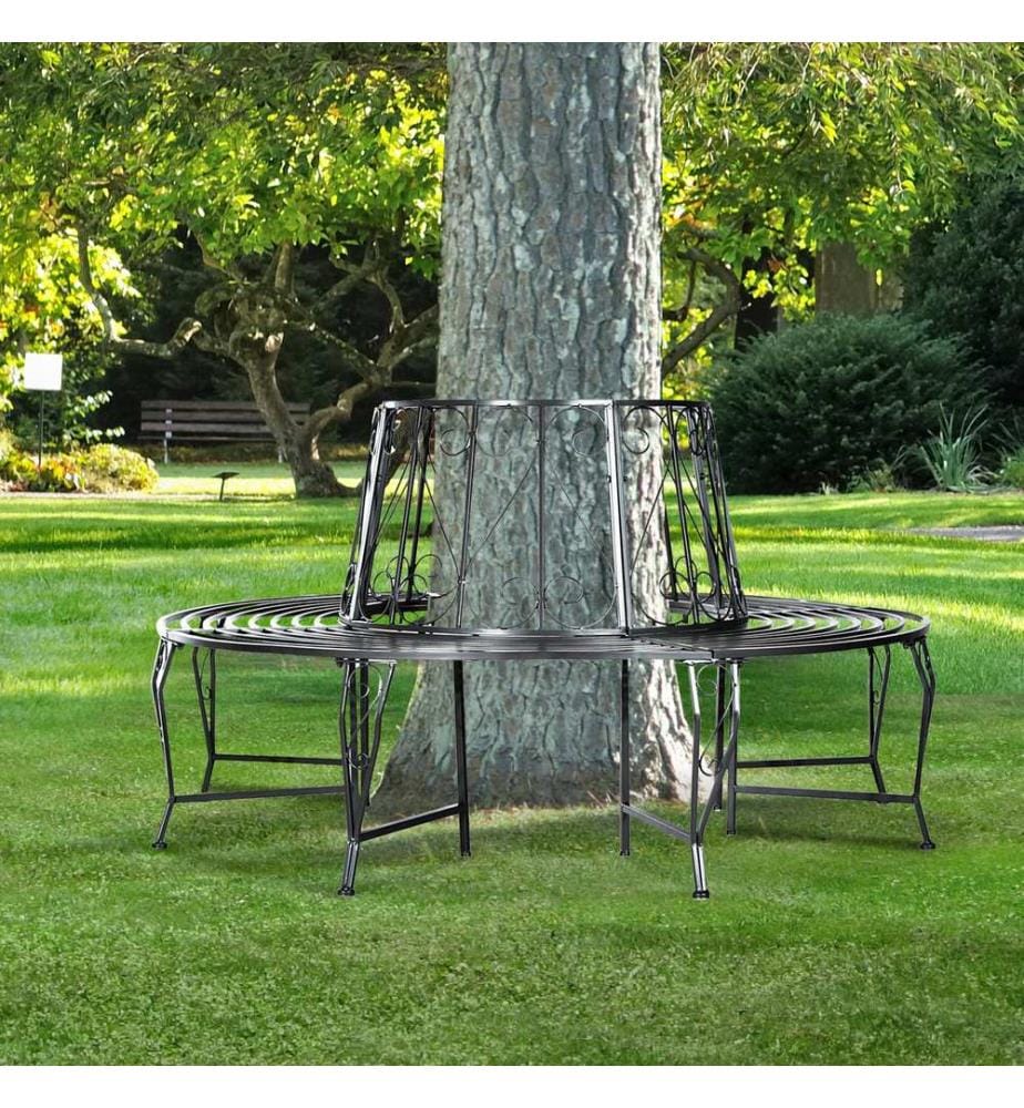 Banc d'arbre Banc de jardin rond en métal 360° - F160 cm