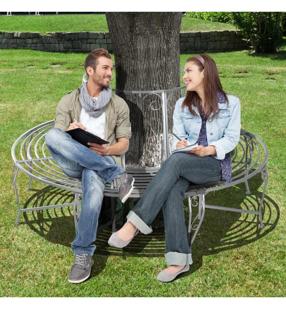 Banc d'arbre Banc de jardin rond en métal 360° - F160 cm