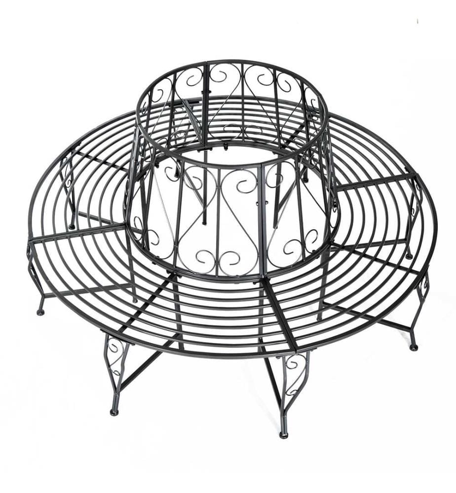 Banc d'arbre Banc de jardin rond en métal 360° - F160 cm
