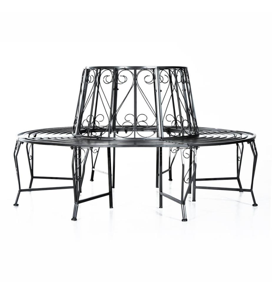 Banc d'arbre Banc de jardin rond en métal 360° - F160 cm