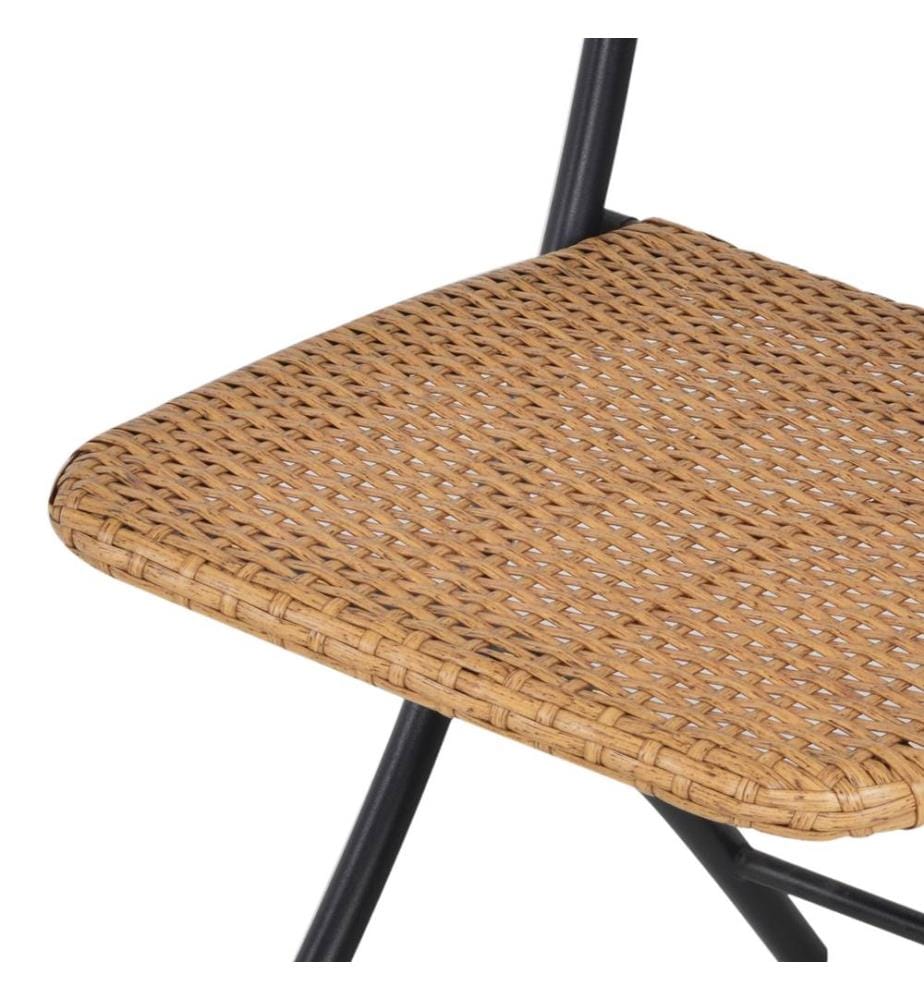 3tlg. Balkonset Rattan hell 2x Gartenstuhl und 1x Gartentisch