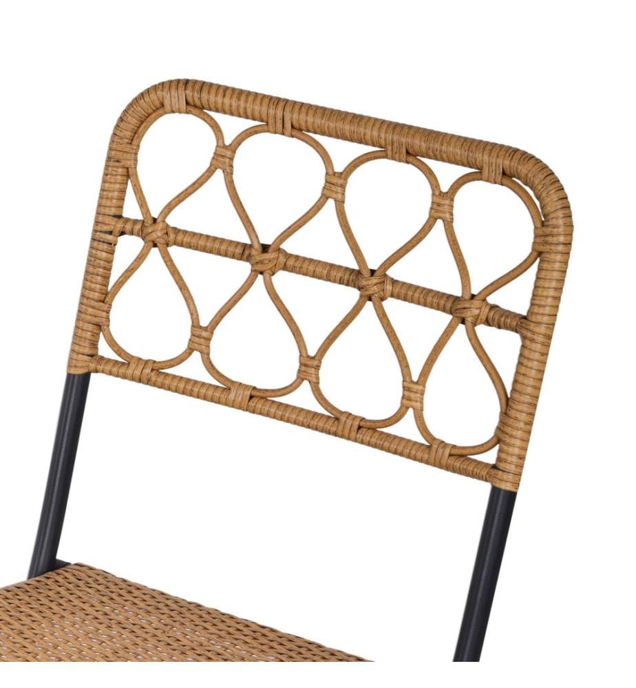 3tlg. Balkonset Rattan hell 2x Gartenstuhl und 1x Gartentisch