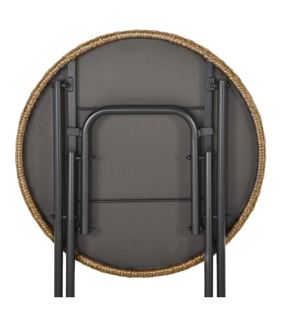 3tlg. Balkonset Rattan hell 2x Gartenstuhl und 1x Gartentisch