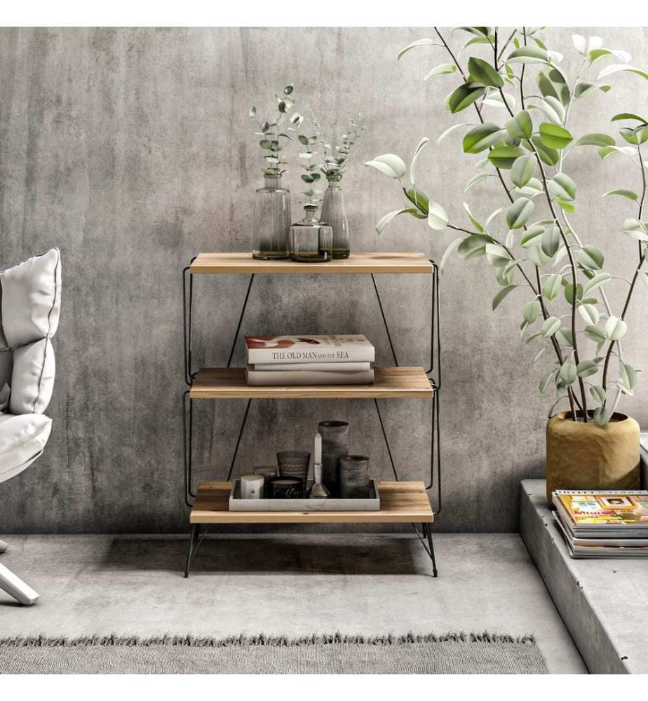 Table d'appoint avec Hairpinlegs 46x30x76 cm imitation bois