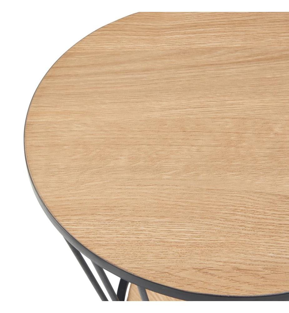 Table d'appoint aspect chêne noir