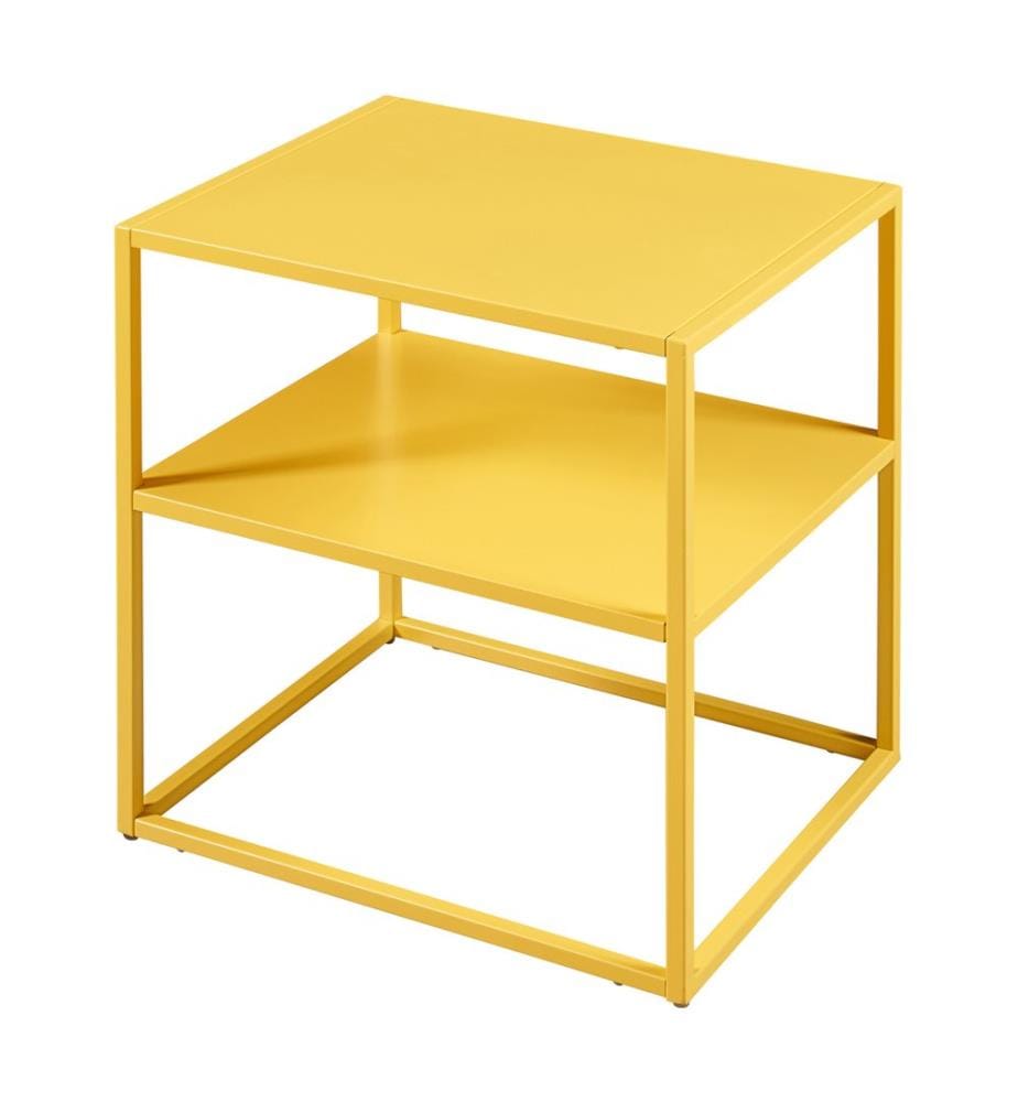 Table d'appoint avec étagère Jaune