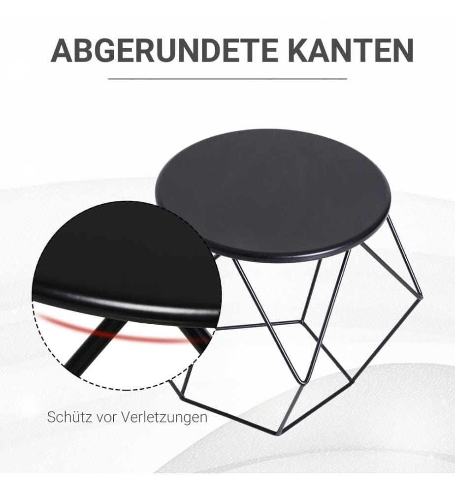 Table basse métal design industriel noir