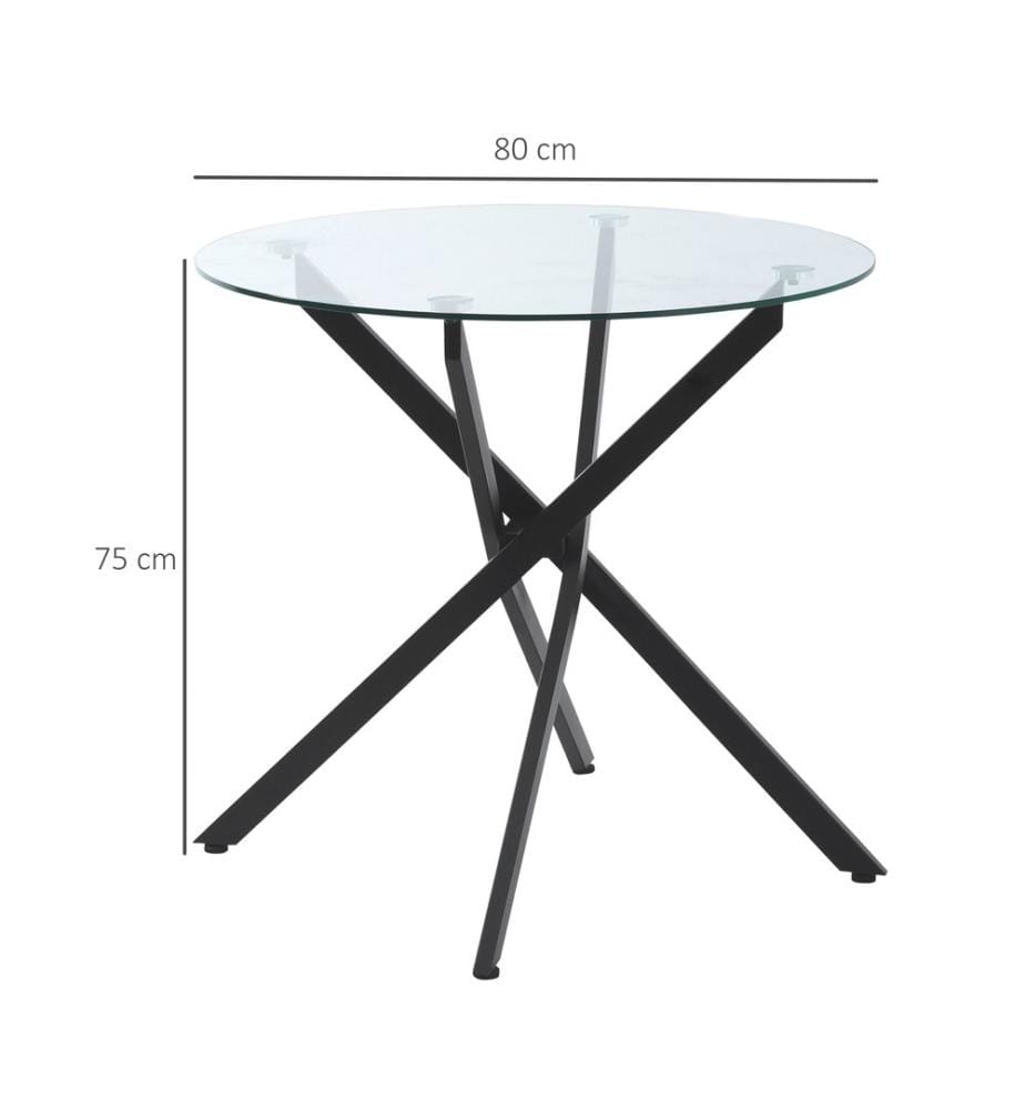 Table d'appoint ronde en verre Noir