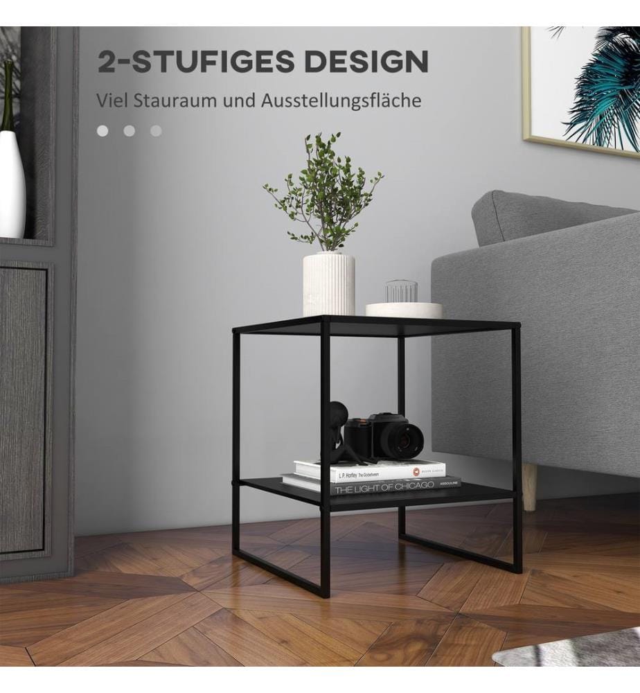 Table d'appoint Table basse avec plateau Noir