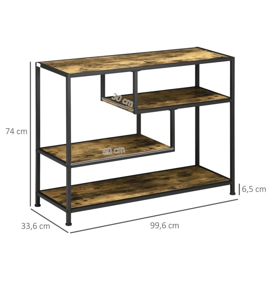 Consolle a 4 livelli 99,6x33,6x74 cm Marrone