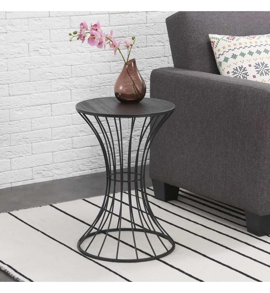 Table d'appoint Sablier Ø 38 cm en forme de sablier Noir