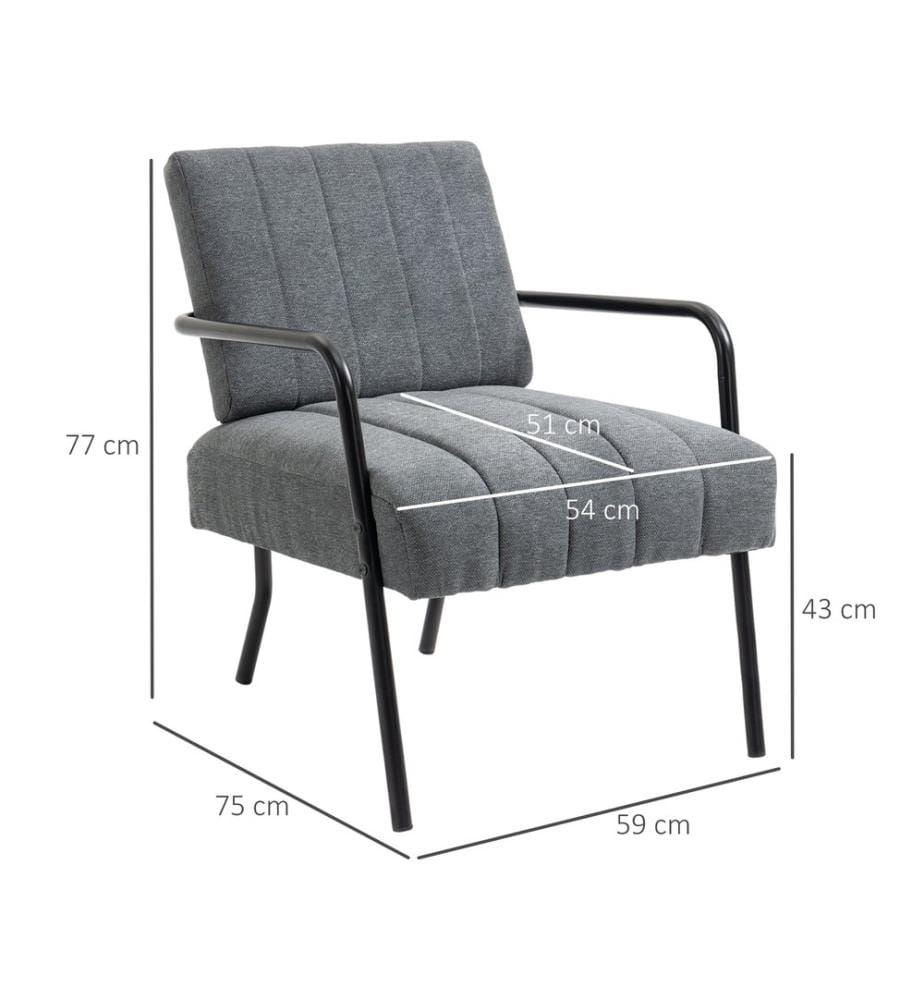 Polstersessel Retrodesign Samtoptik Metall Grau Schwarz