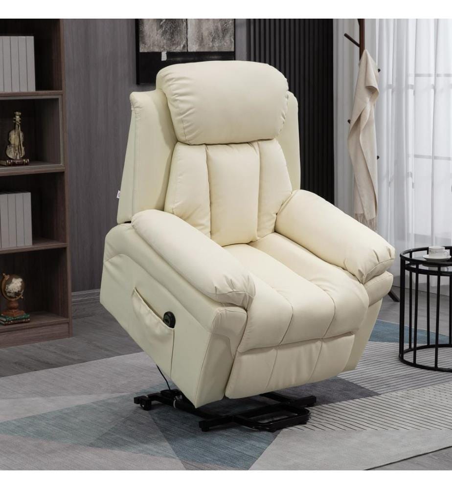 Fauteuil de relaxation avec dispositif d'élévation, repose-pieds et télécommande inclus