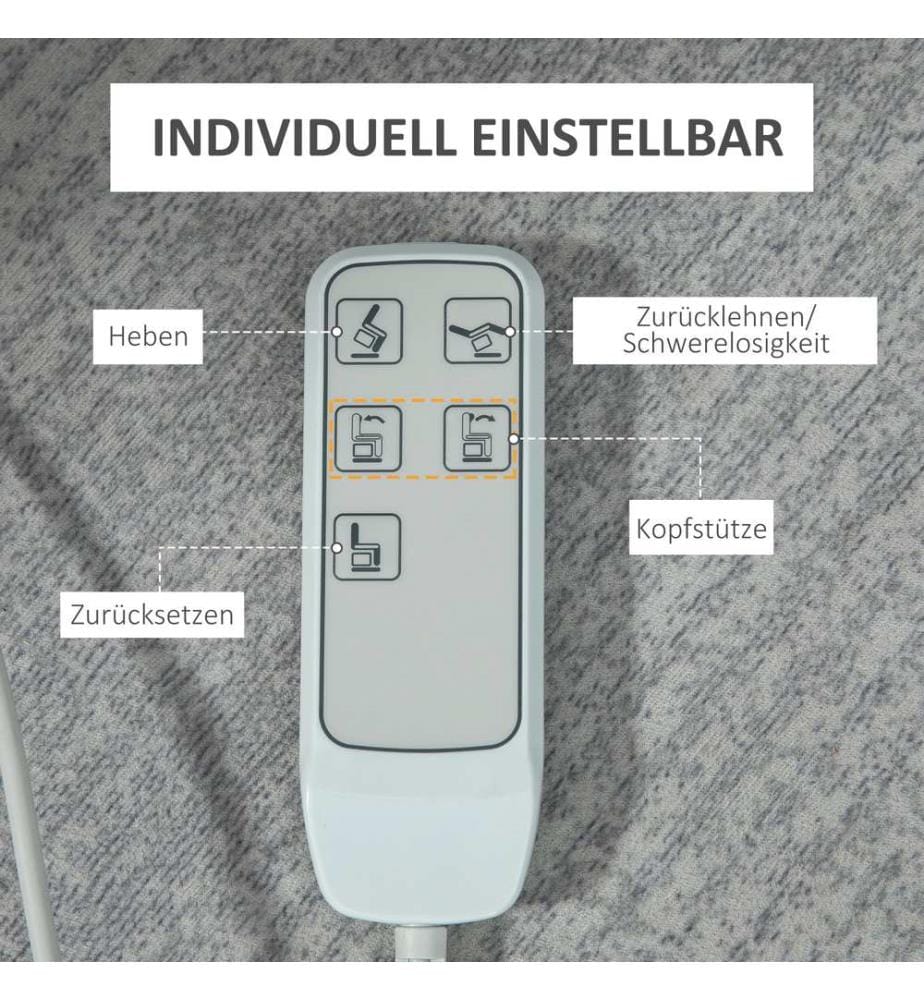 Fauteuil relax avec fonction releveur et télécommande Gris