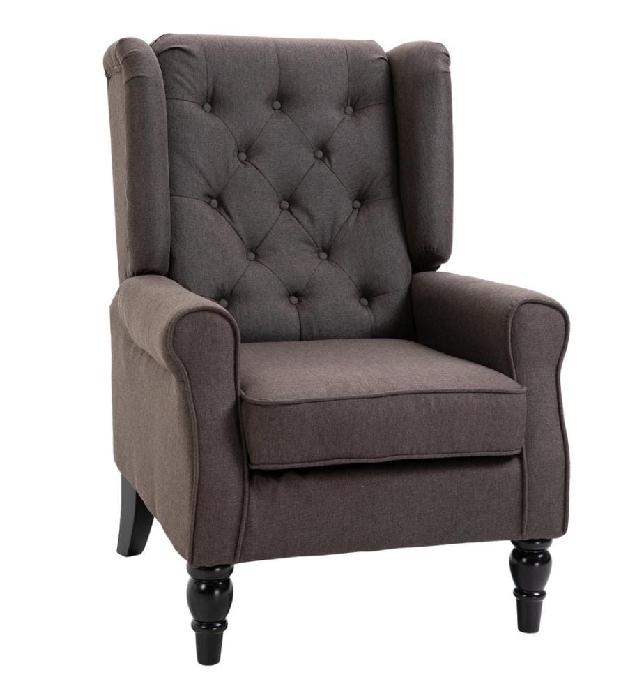 Poltrona reclinabile in tessuto marrone 74x86x102 cm