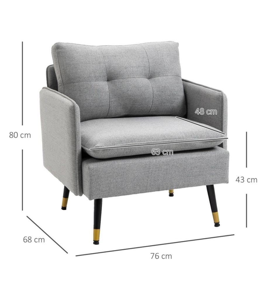 Sessel Polstersessel Einzelsessel bis 120kg belastbar Grau