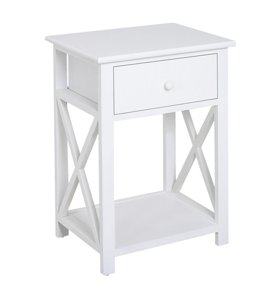 Table de nuit table de téléphone table d'appoint maison de campagne blanche 40x30x55 cm