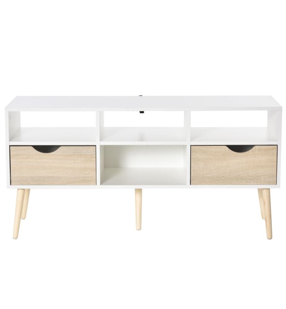 TV-Board 117L x 39B x 57H cm Weiss Holz