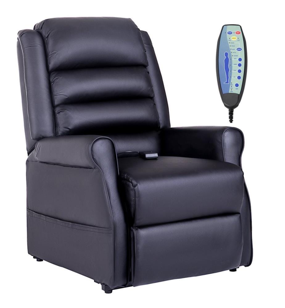 Sessel mit Aufstehhilfe und Massage schwarz