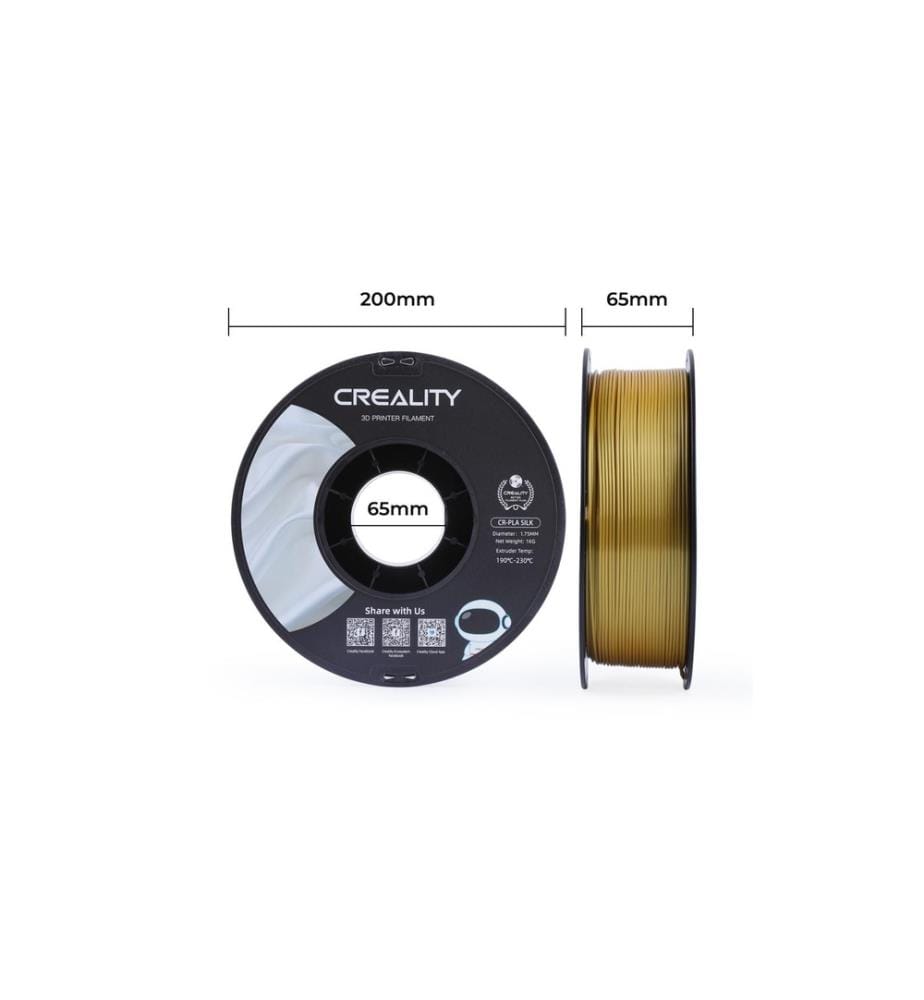CREALITY - Filament PLA, Silk Gold, 1.75 mm, 1 kg