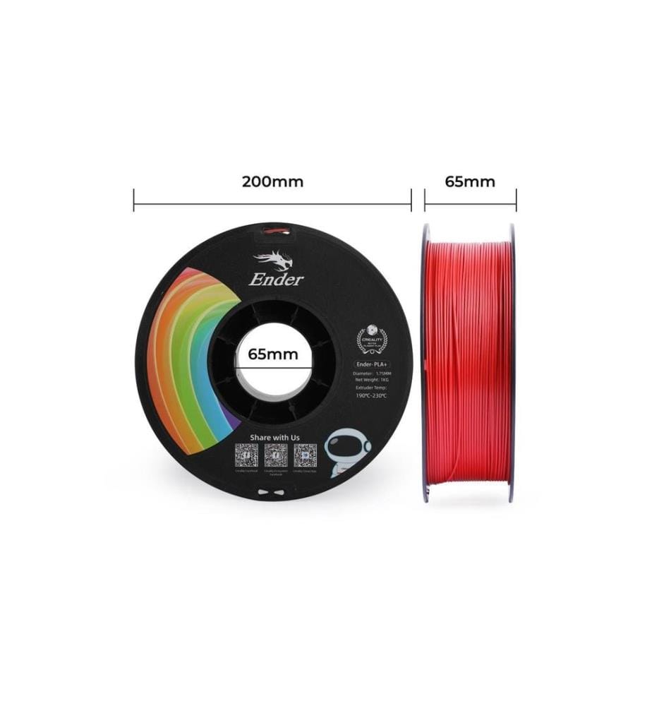 CREALITY - Filament PLA+ Rouge, 1.75 mm, 1 kg