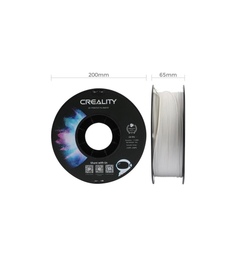 CREALITY - Filament TPU, Blanc, 1.75 mm, 1 kg