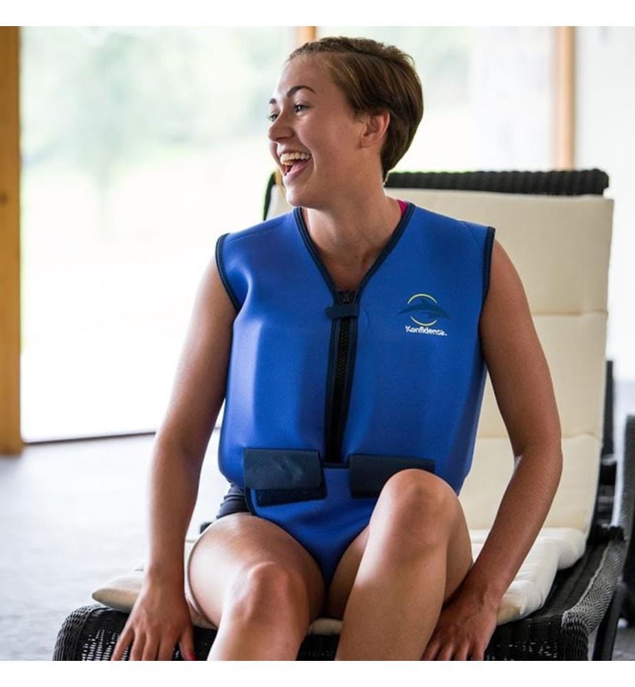Schwimmweste für Erwachsene blau-gelb Brustumfang 86-96 cm