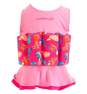 Badeanzug mit Schwimmhilfe Mia rosa, 12-24 Monate