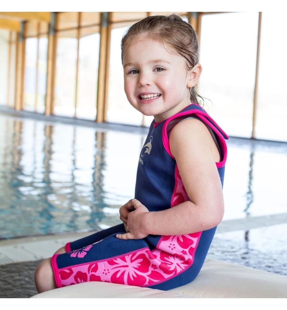 Combinaison en néoprène Warma hibiscus navy, 2-3 ans