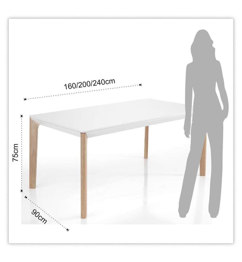 Table Extensible - Blanc et Brun