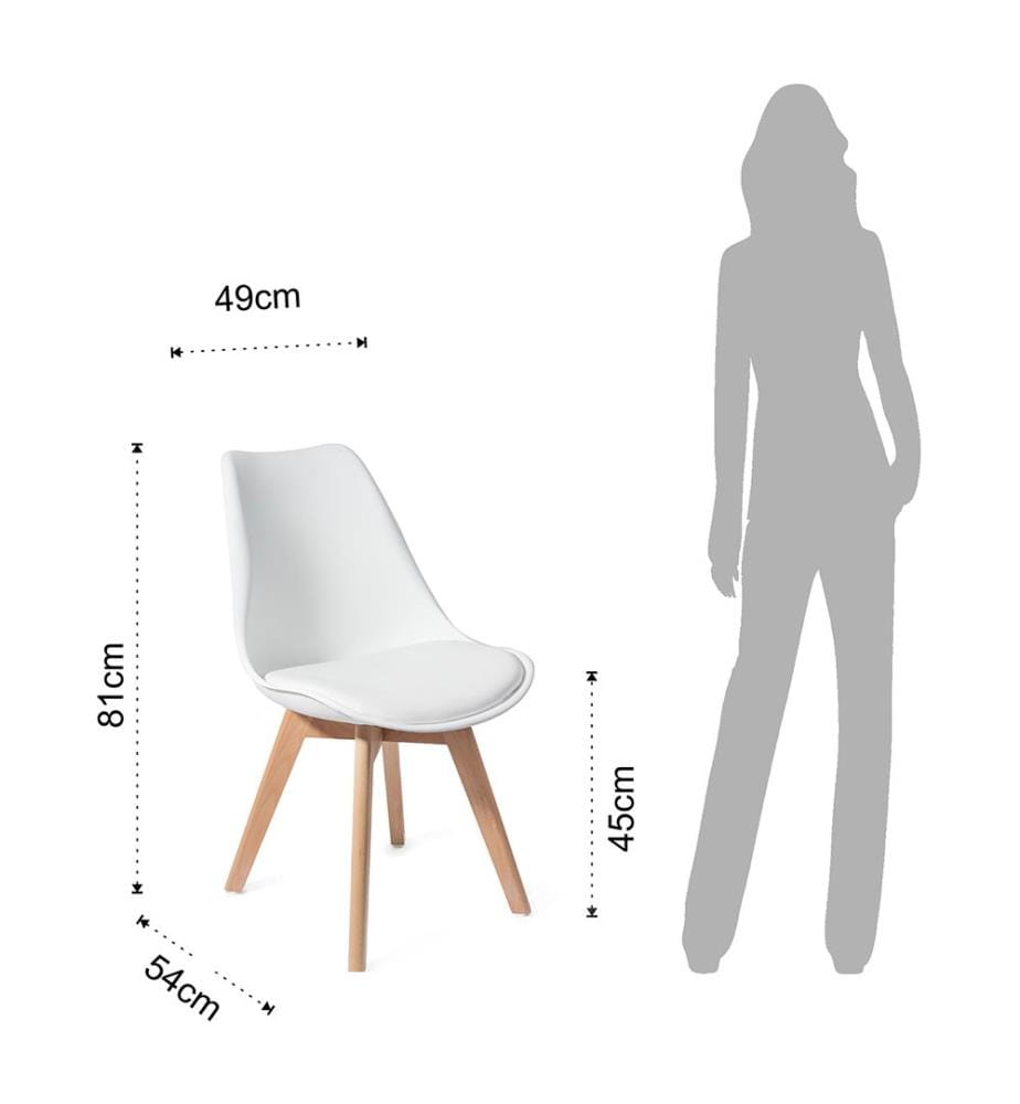 4er-Set Stühle - Holz und Weiss