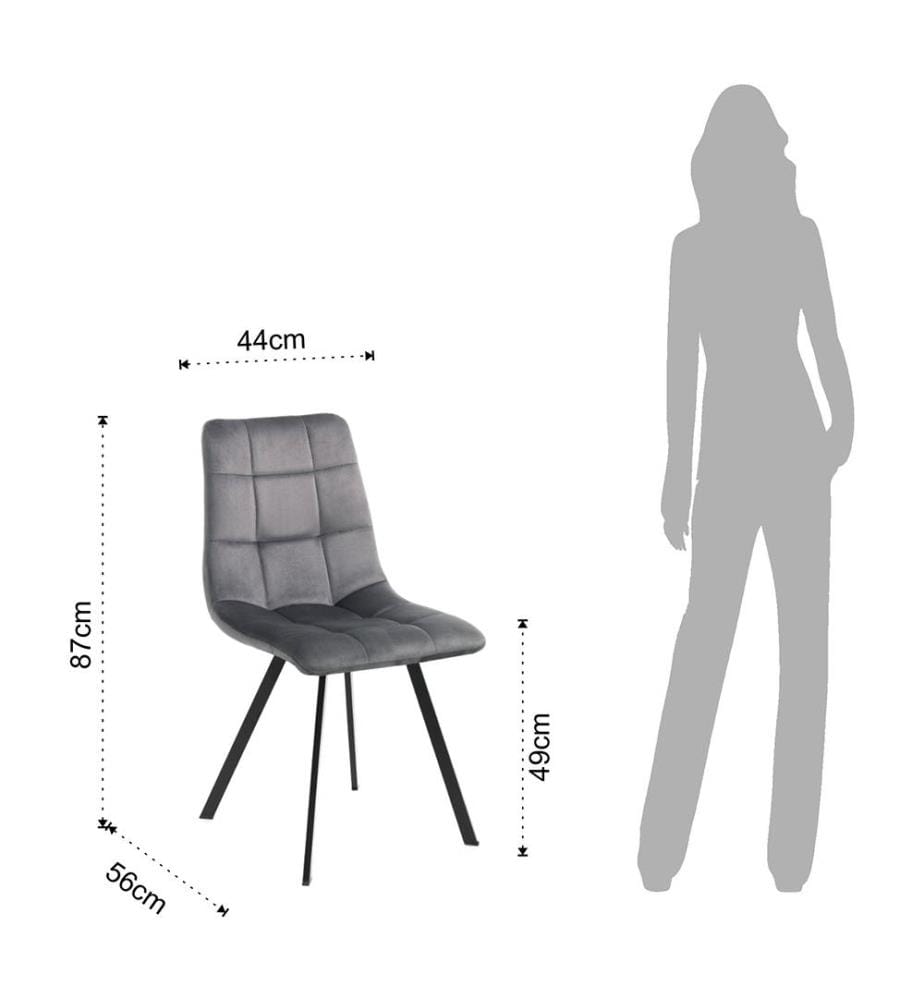 4er-Set Stühle - Grau