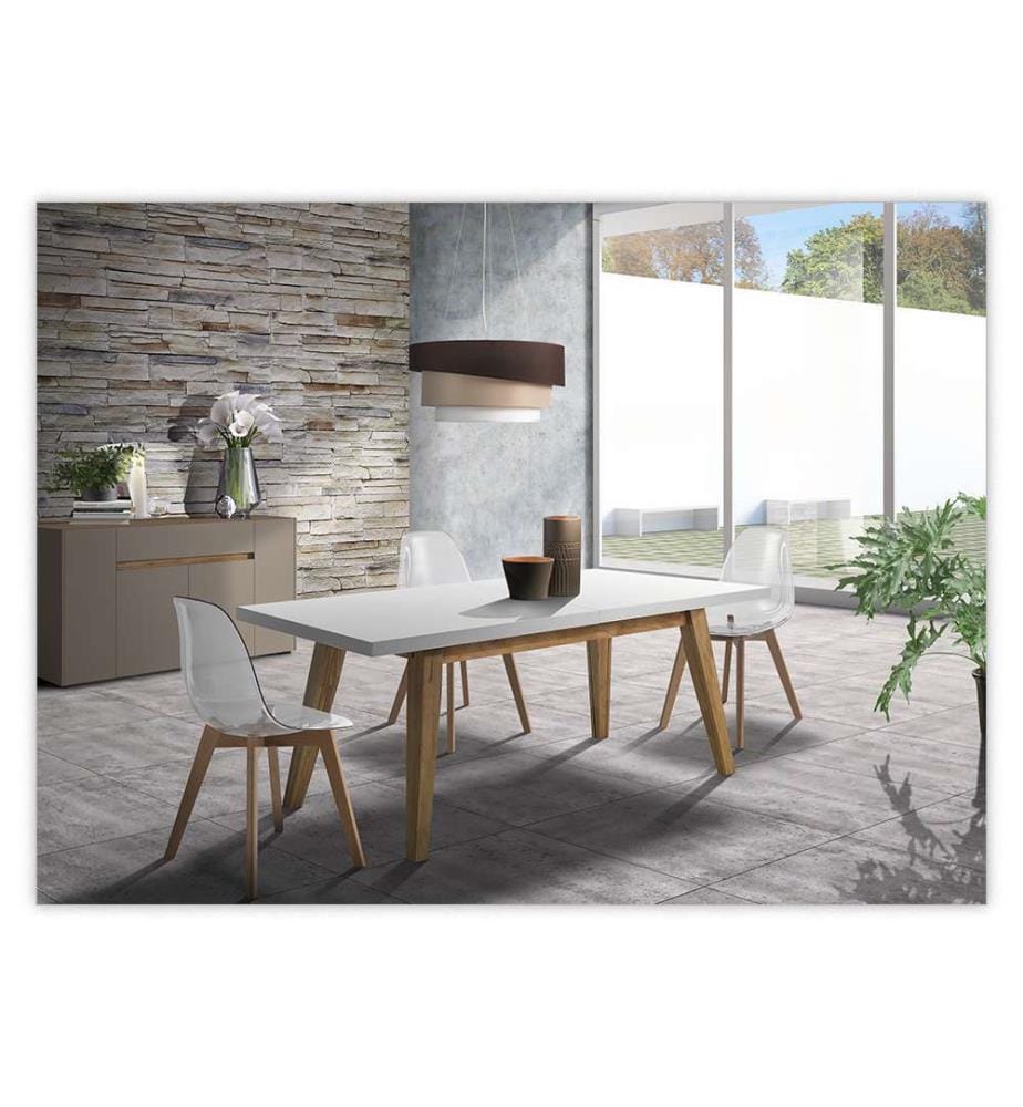 Table Extensible - Brun et Blanc