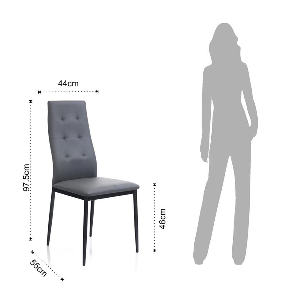 Lot de 4 Chaises - Gris