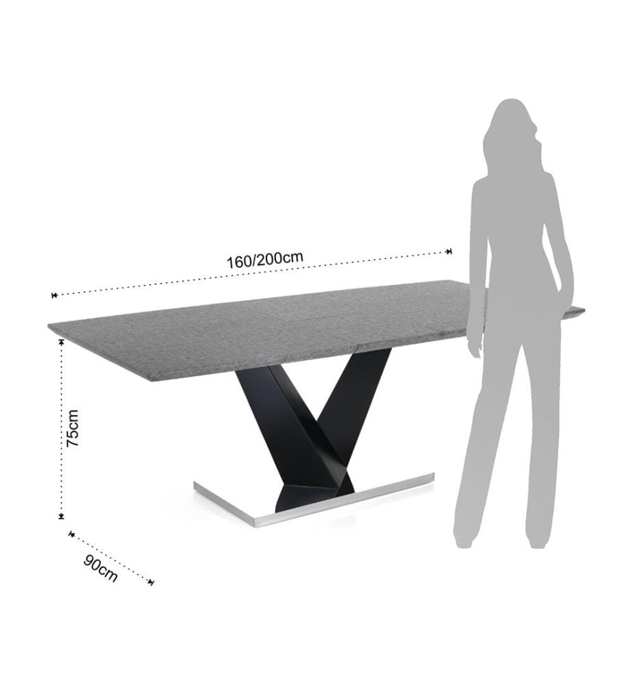 Table Extensible - Noir et Gris