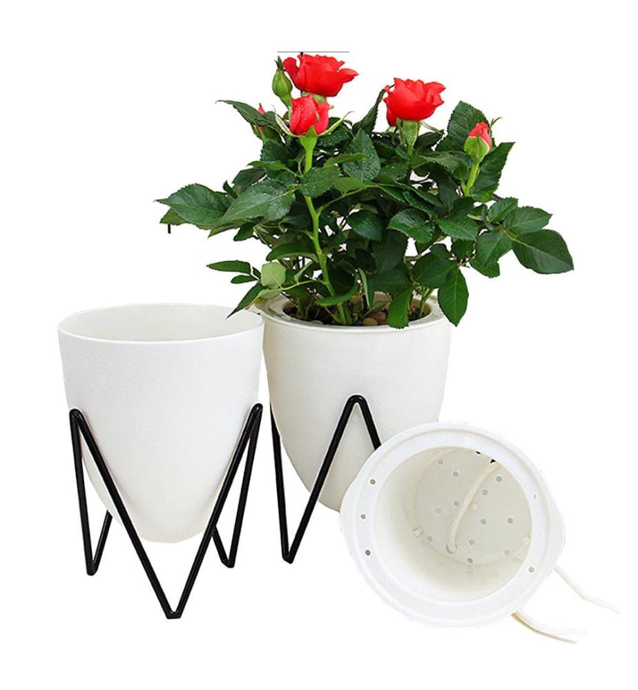 Pot de Fleurs Intelligent - Blanc et Noir